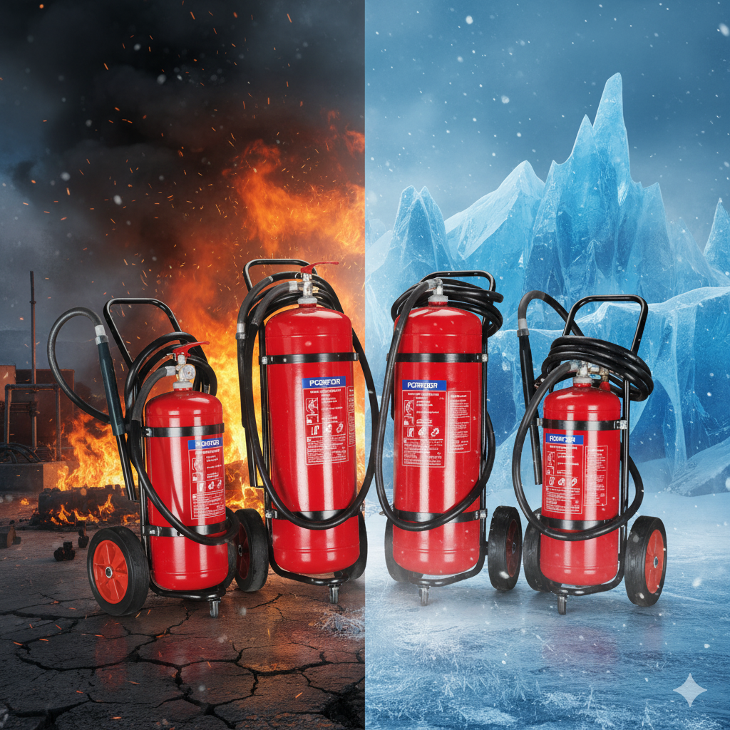 ABC Dry chemical Powder Fire extinguisher with Trolly